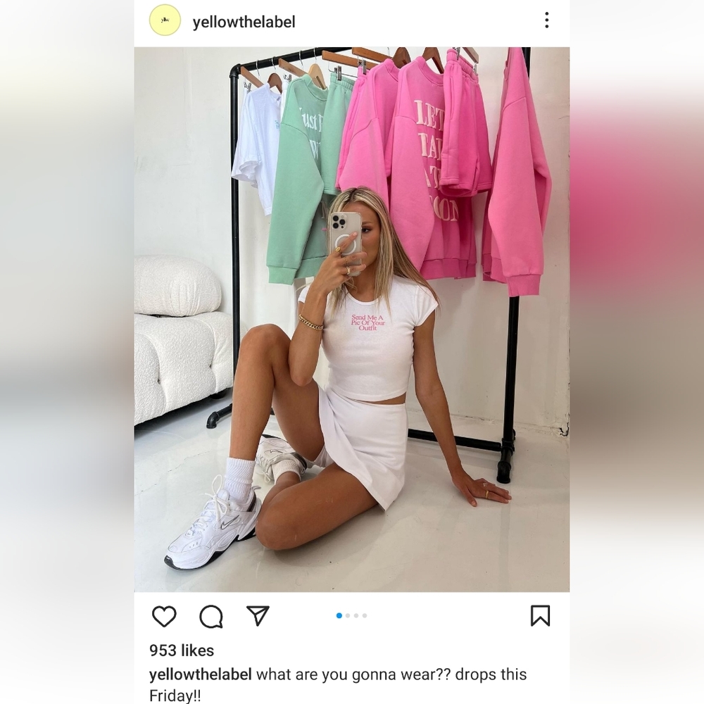 YLLW the Label White Sporty Tennis Mini Skort